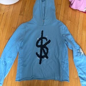 Blue cropped hoodie